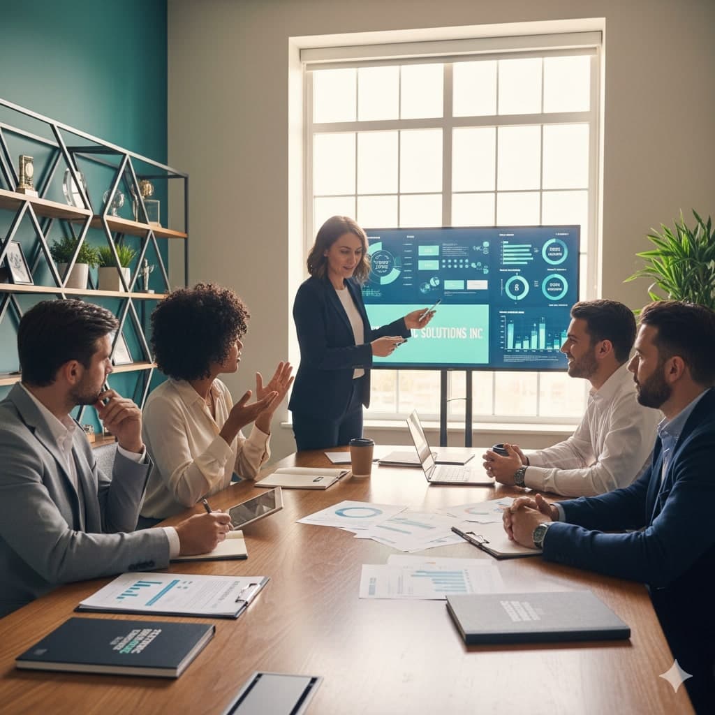 Professional consulting team in strategic meeting